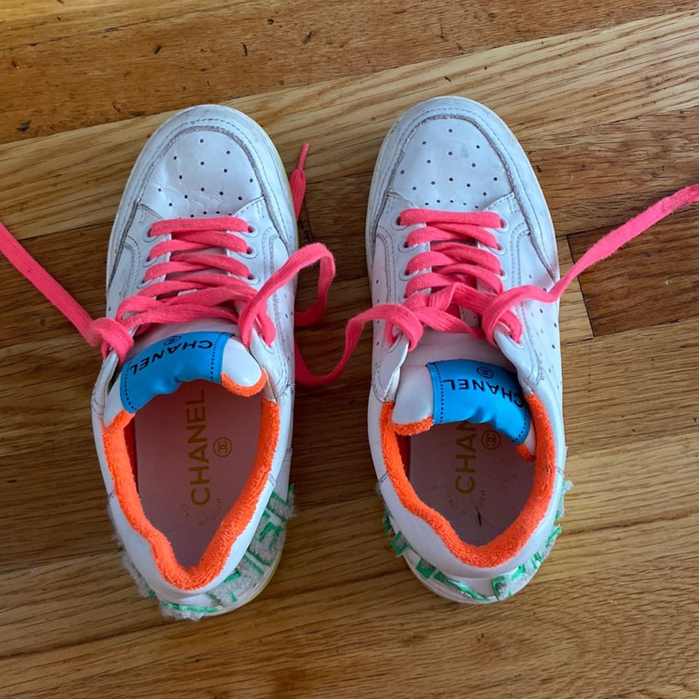 Chanel Calfskin Neon Sneakers